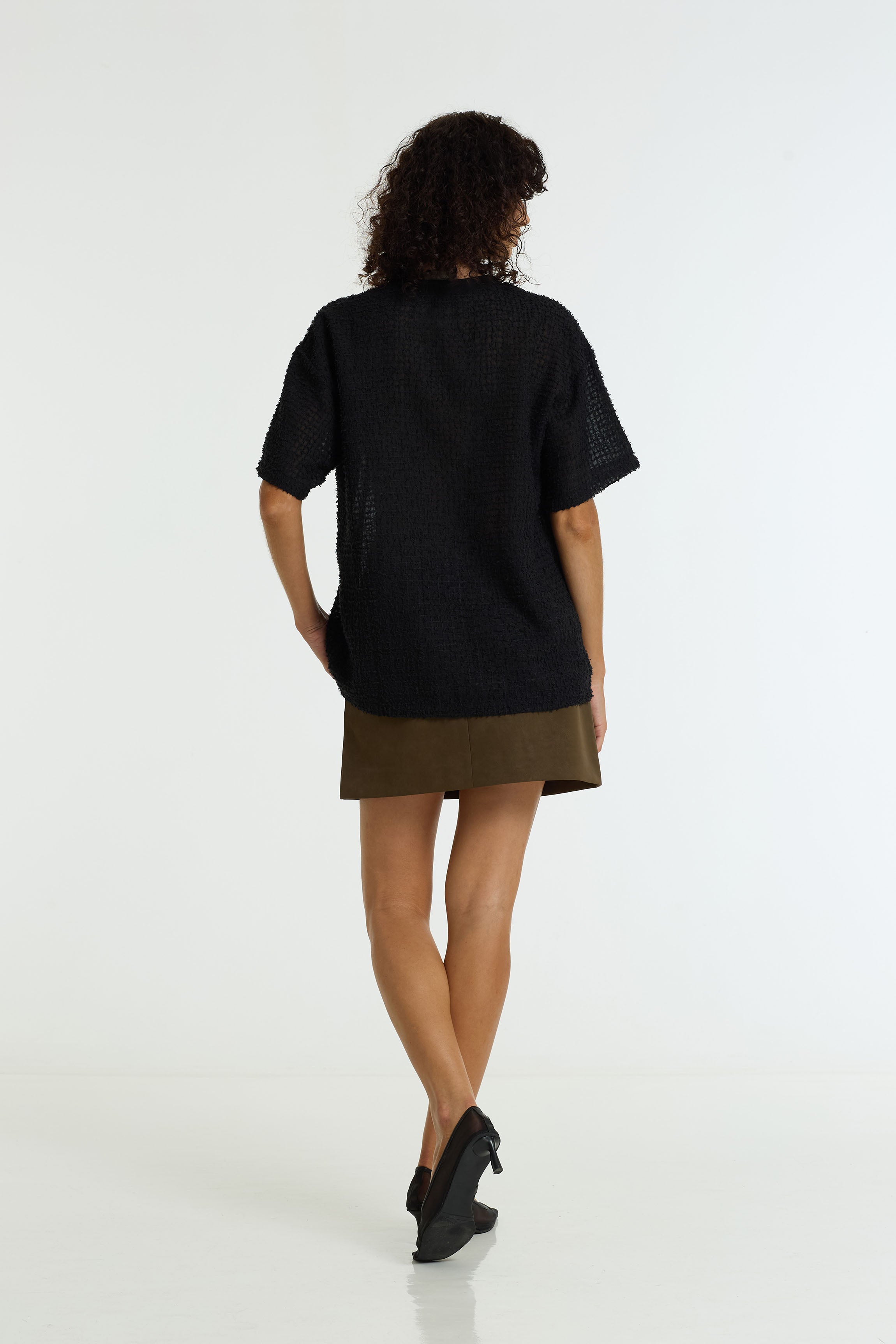 Nocturne Vegan Suede Mini Skirt | Dark Tan | PRE-ORDER