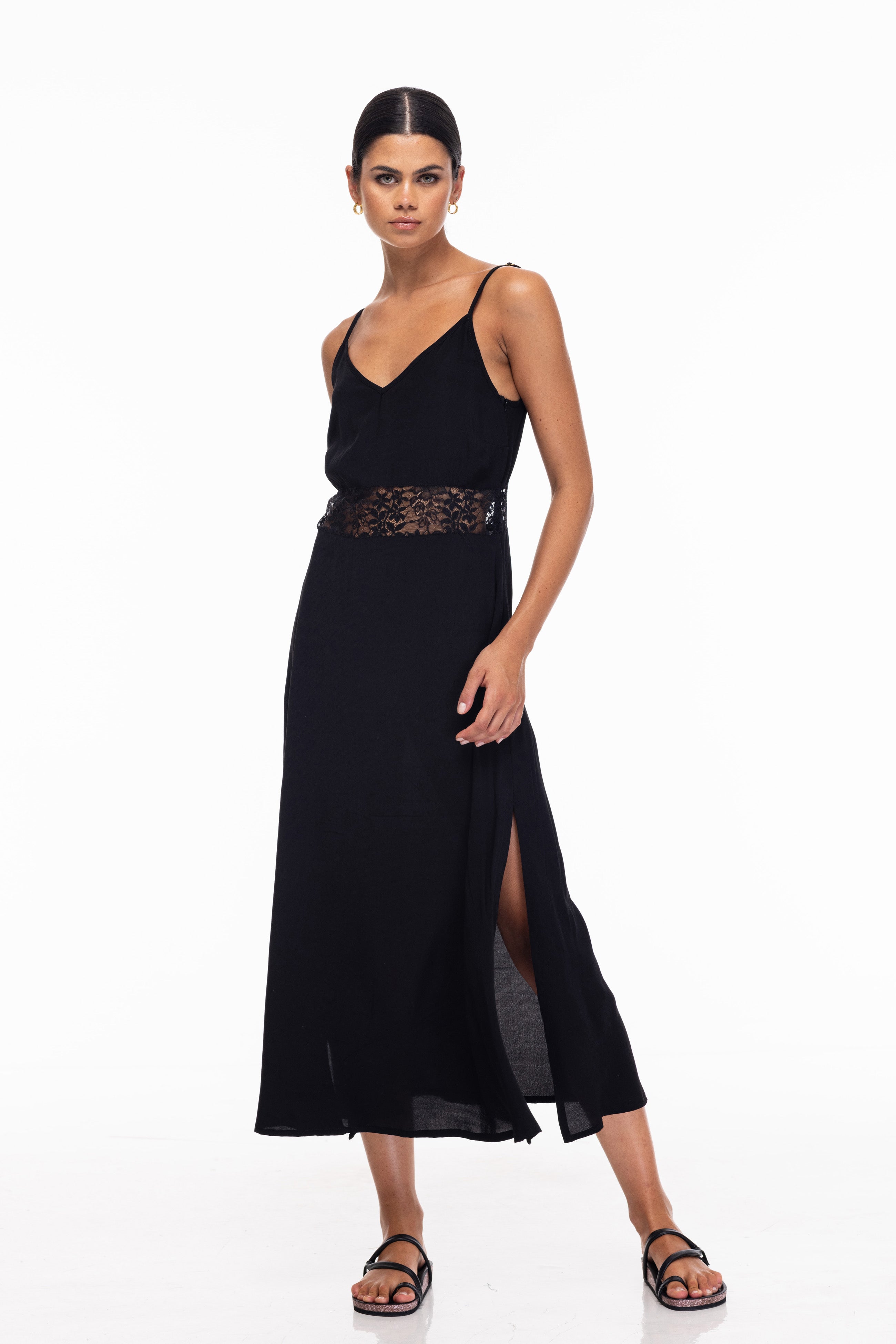 Truly Yours Slip Dress - Black