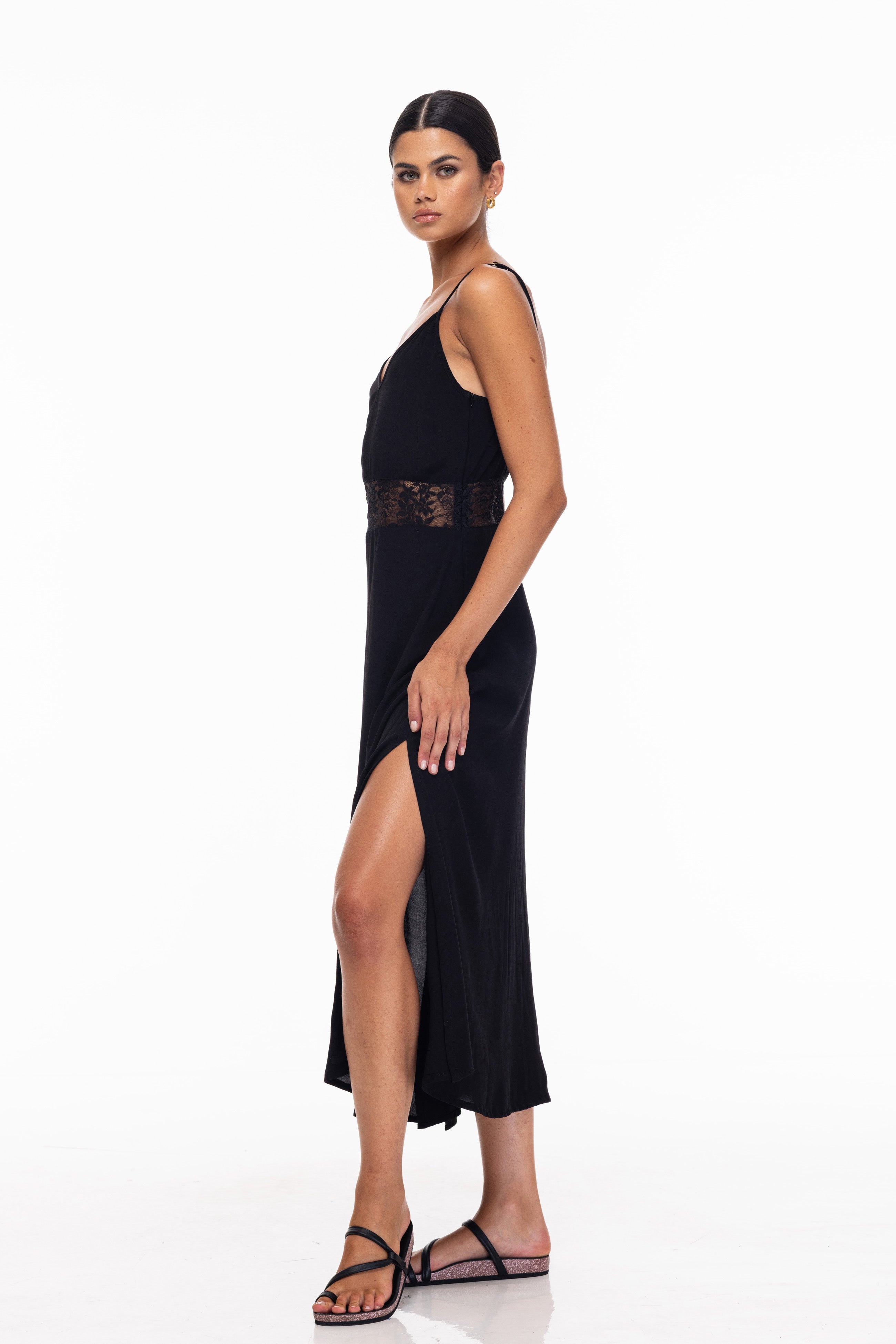 Truly Yours Slip Dress - Black