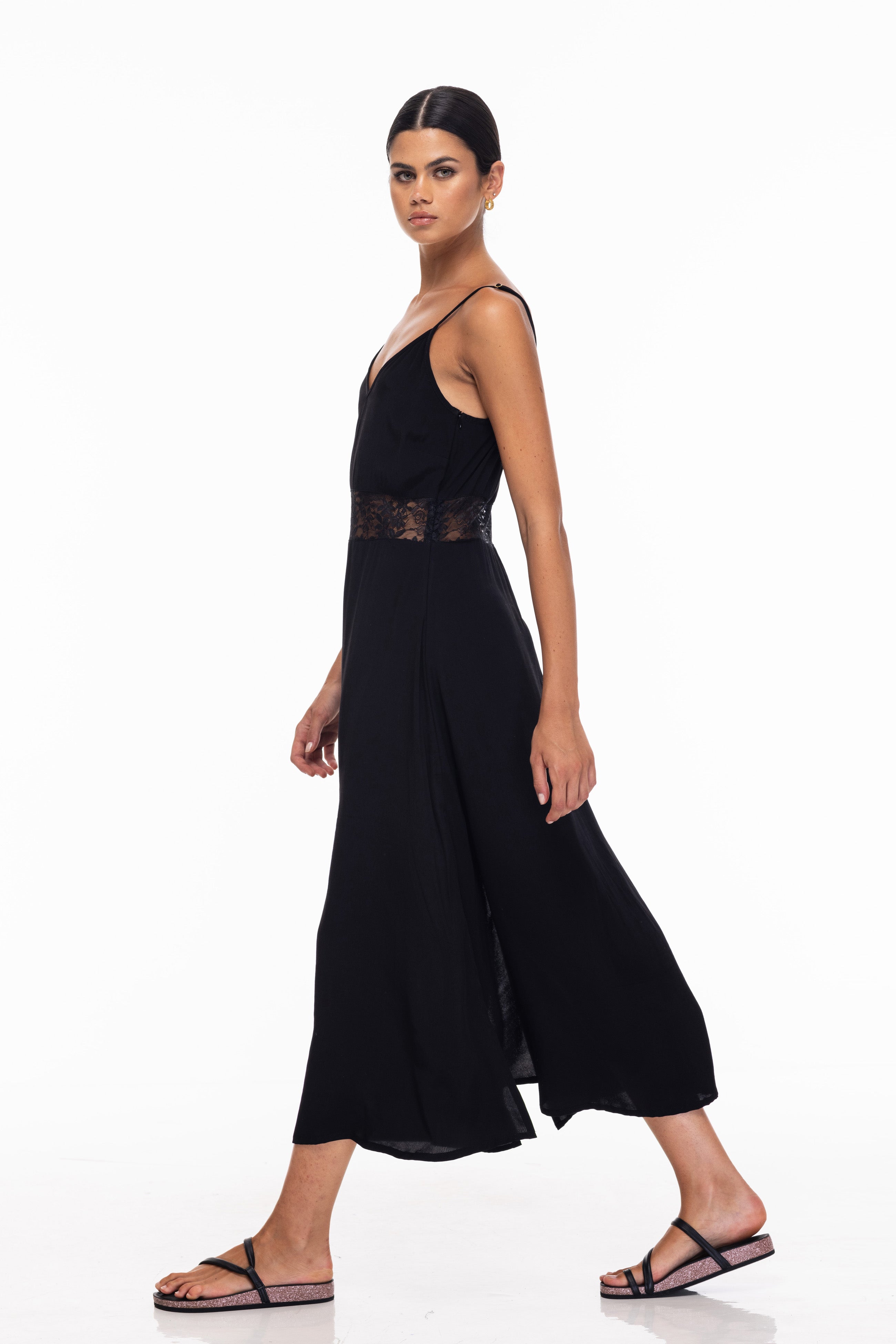 Truly Yours Slip Dress - Black