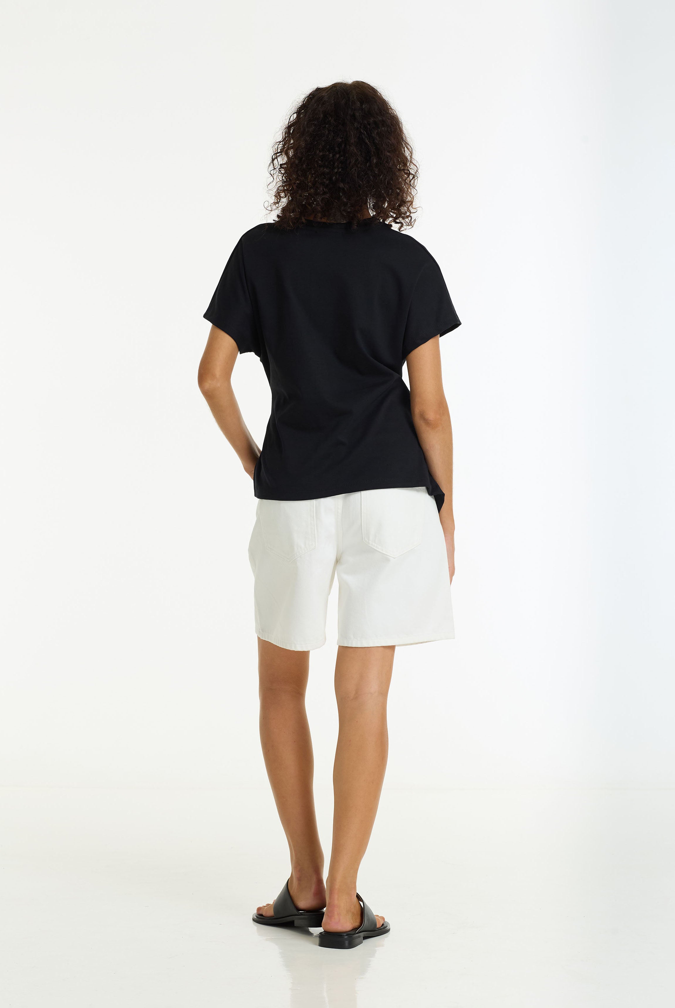 Sienna Long Denim Shorts | Off White | PRE-ORDER