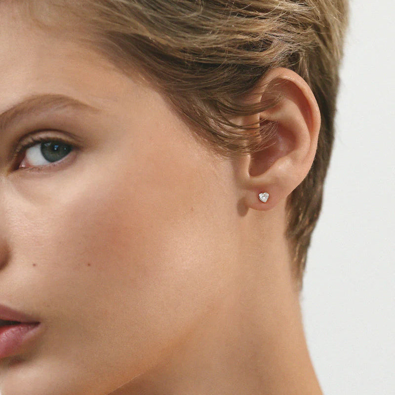 Saint Valentine - True Love Flatback Studs - Silver