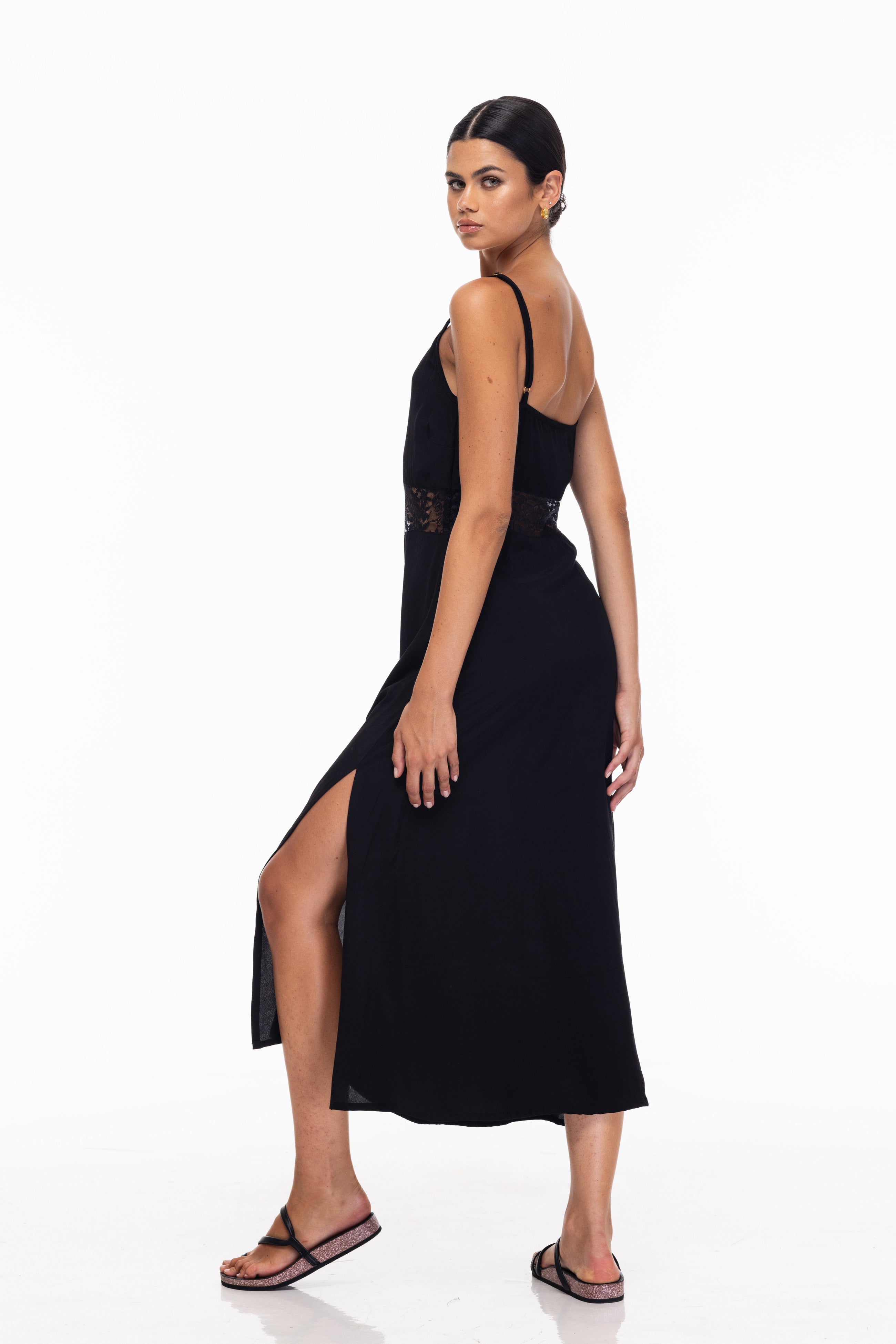 Truly Yours Slip Dress - Black