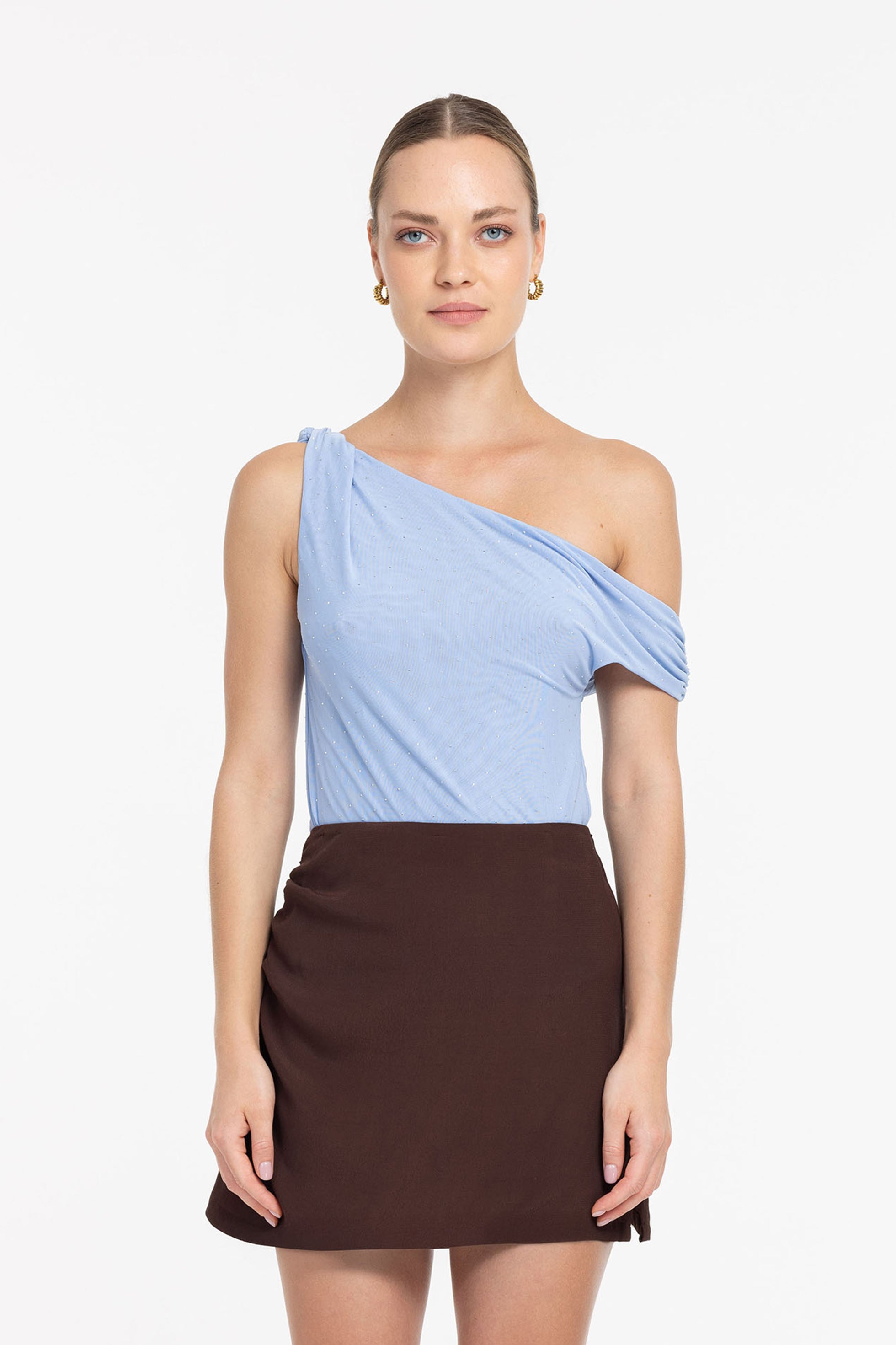 Twisted Dreams Top - Blue with Silver Diamantés - PRE-ORDER