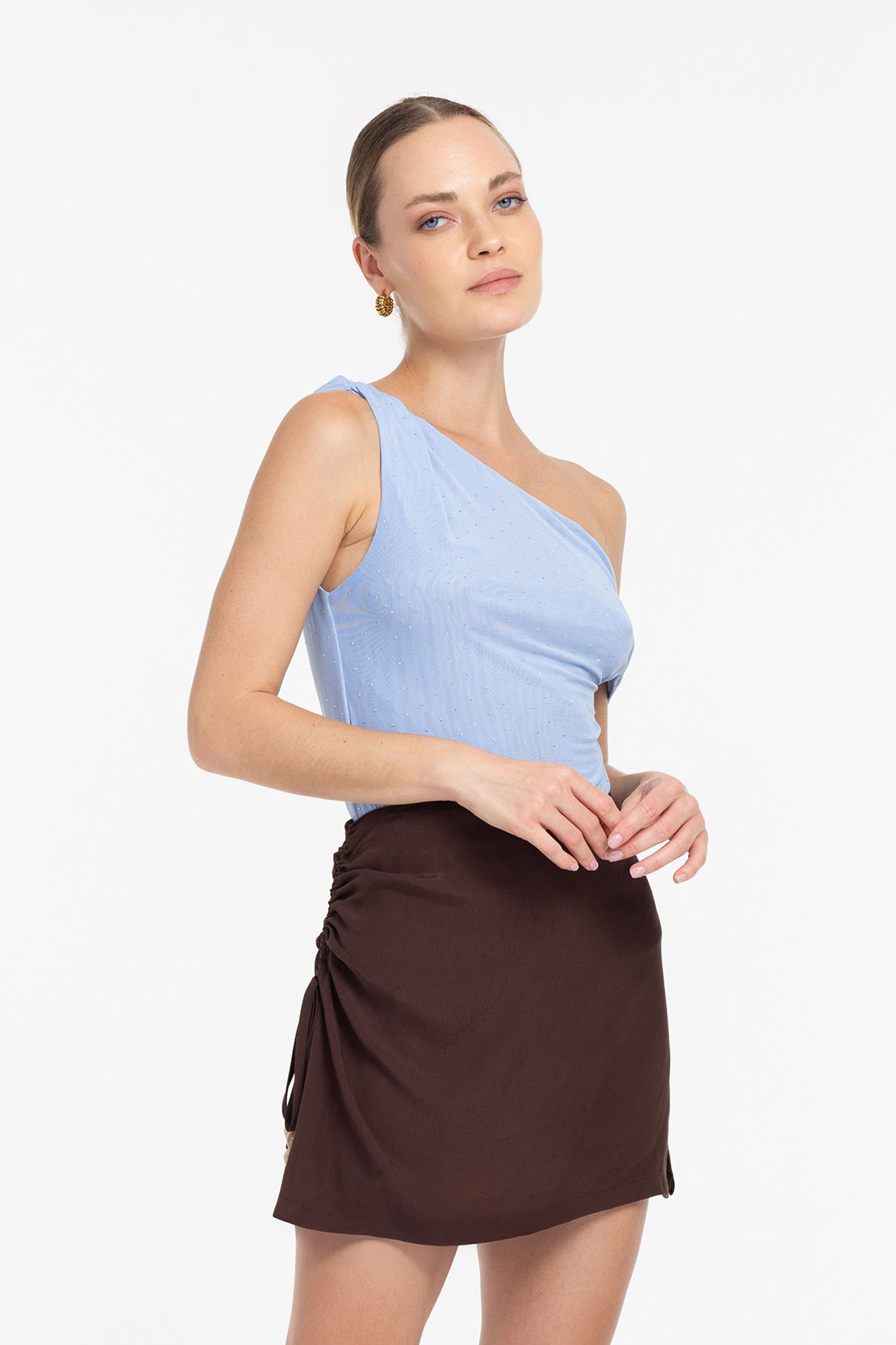 Twisted Dreams Top - Blue with Silver Diamantés - PRE-ORDER