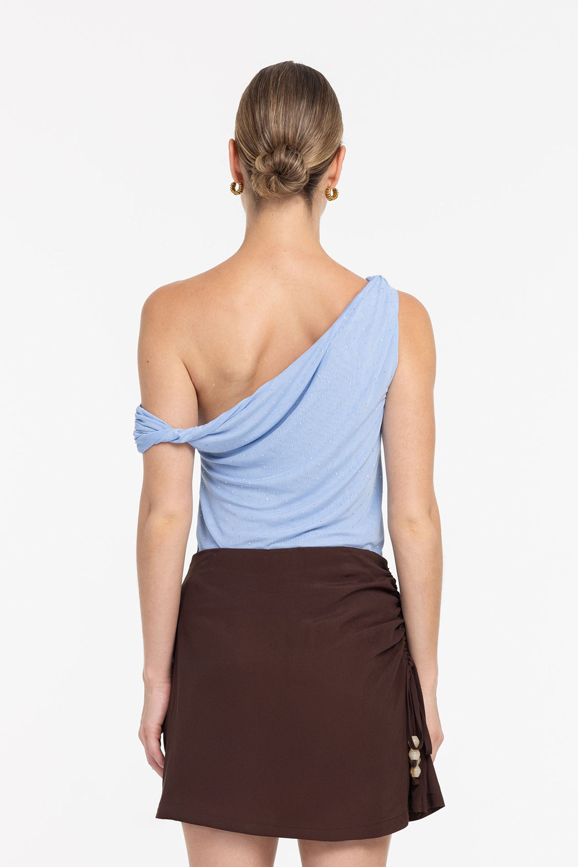 Twisted Dreams Top - Blue with Silver Diamantés - PRE-ORDER