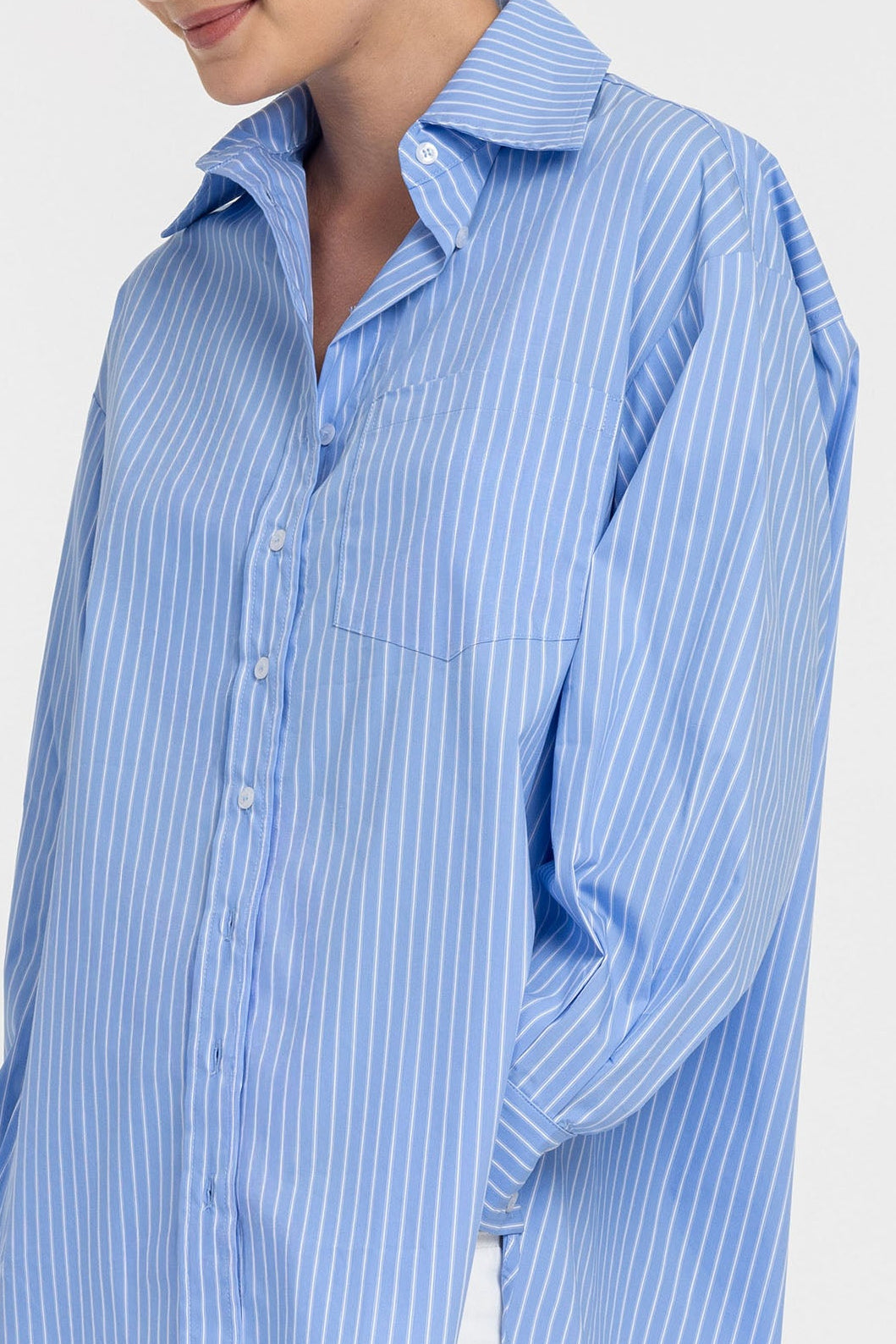 Two Makes One Shirt - Blue with White Stripe