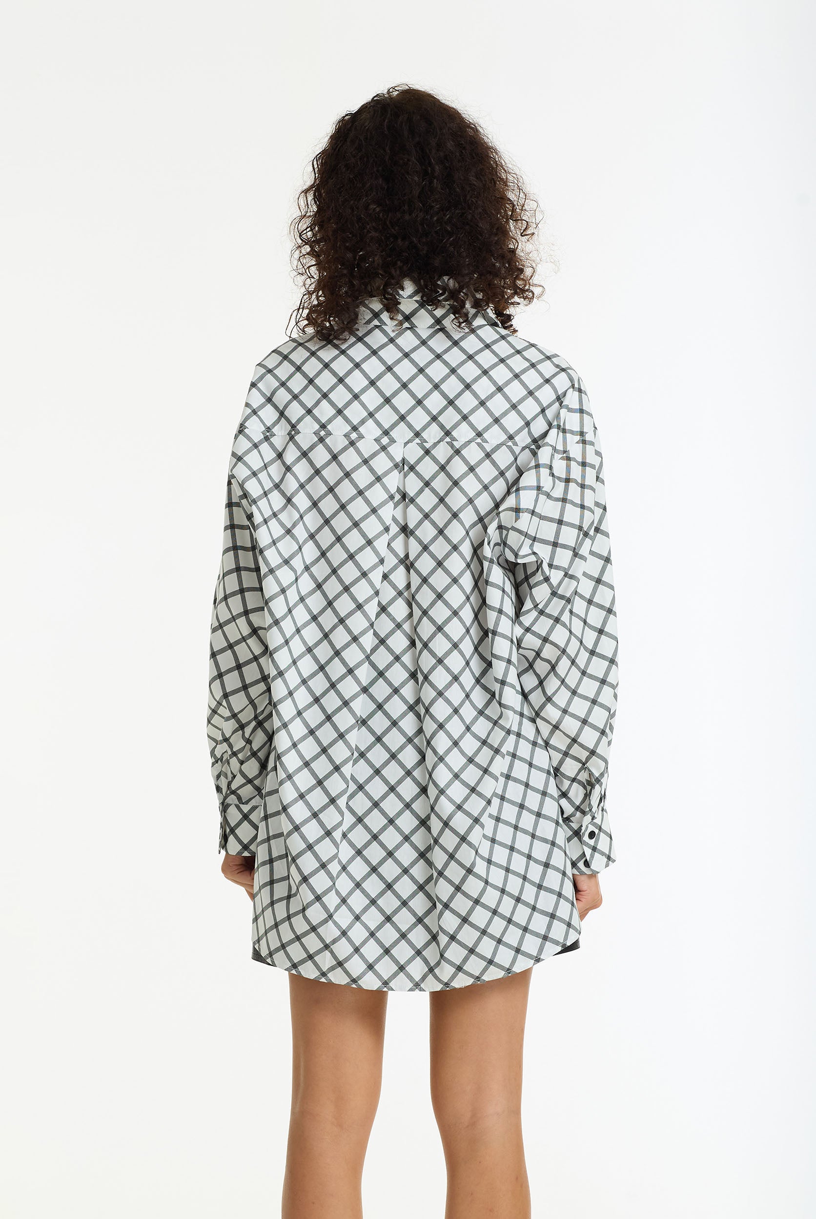 PRE-ORDER Two Makes One Shirt - White/Charcoal Cross Hatching