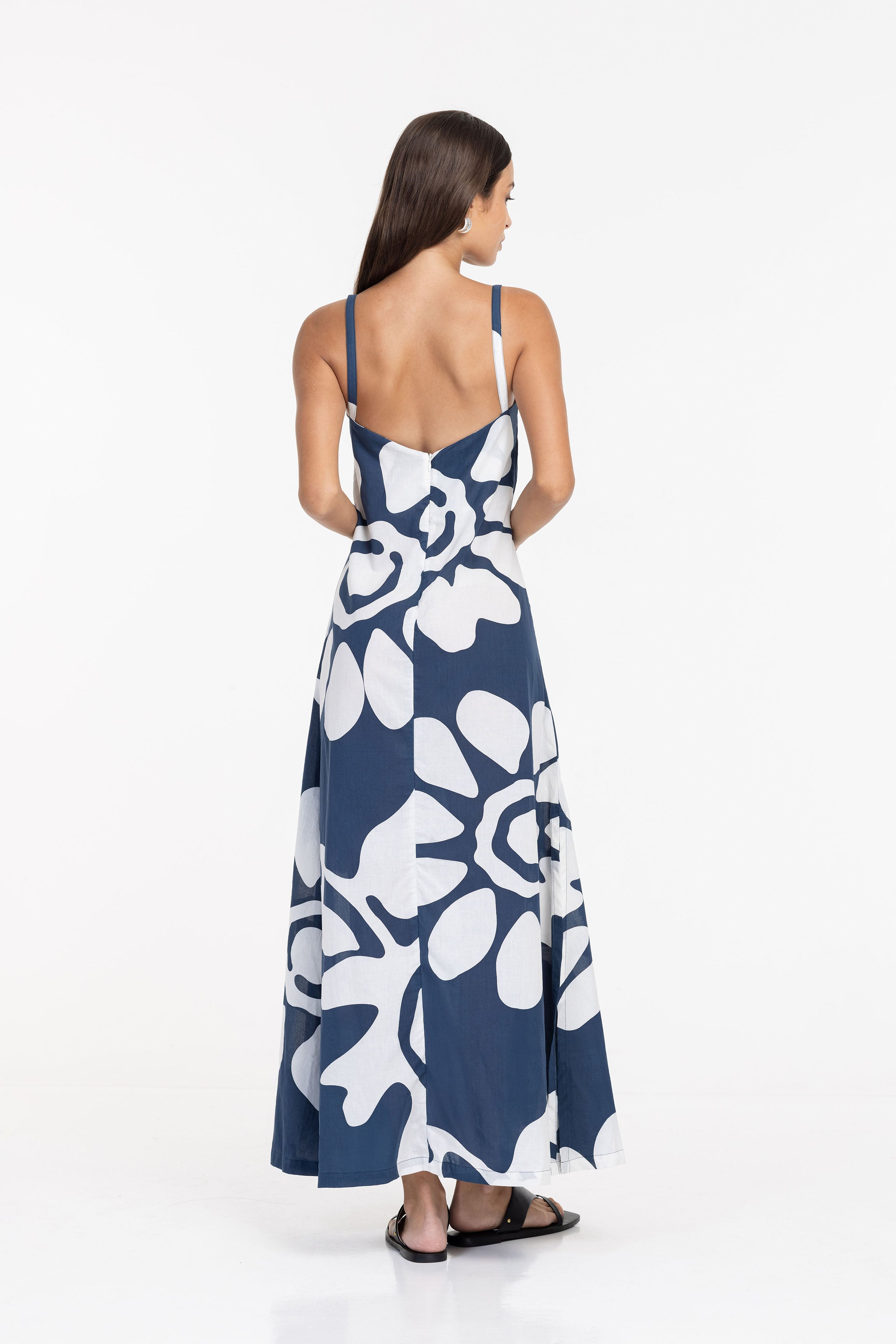 Wild At Heart Dress - Ash Blue/White Flower Print