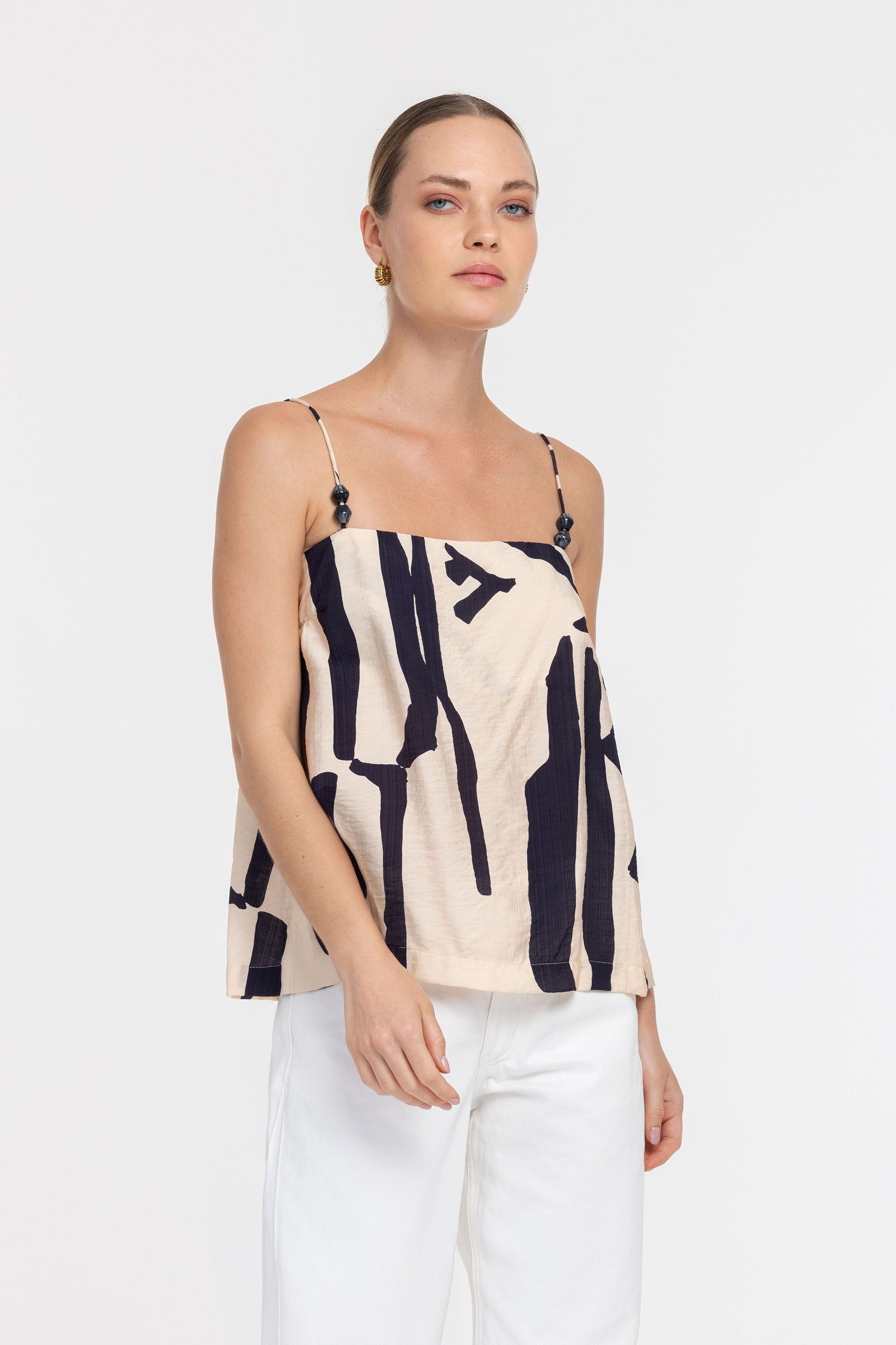 Wild at Heart Top - Cream/Navy Print - PRE-ORDER