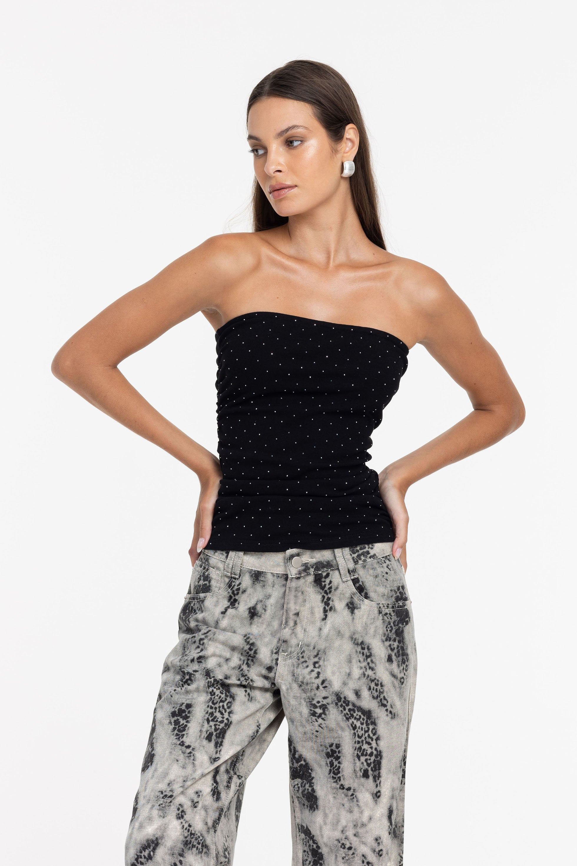 Winston Bandeau - Black with Silver Diamantés - PRE-ORDER