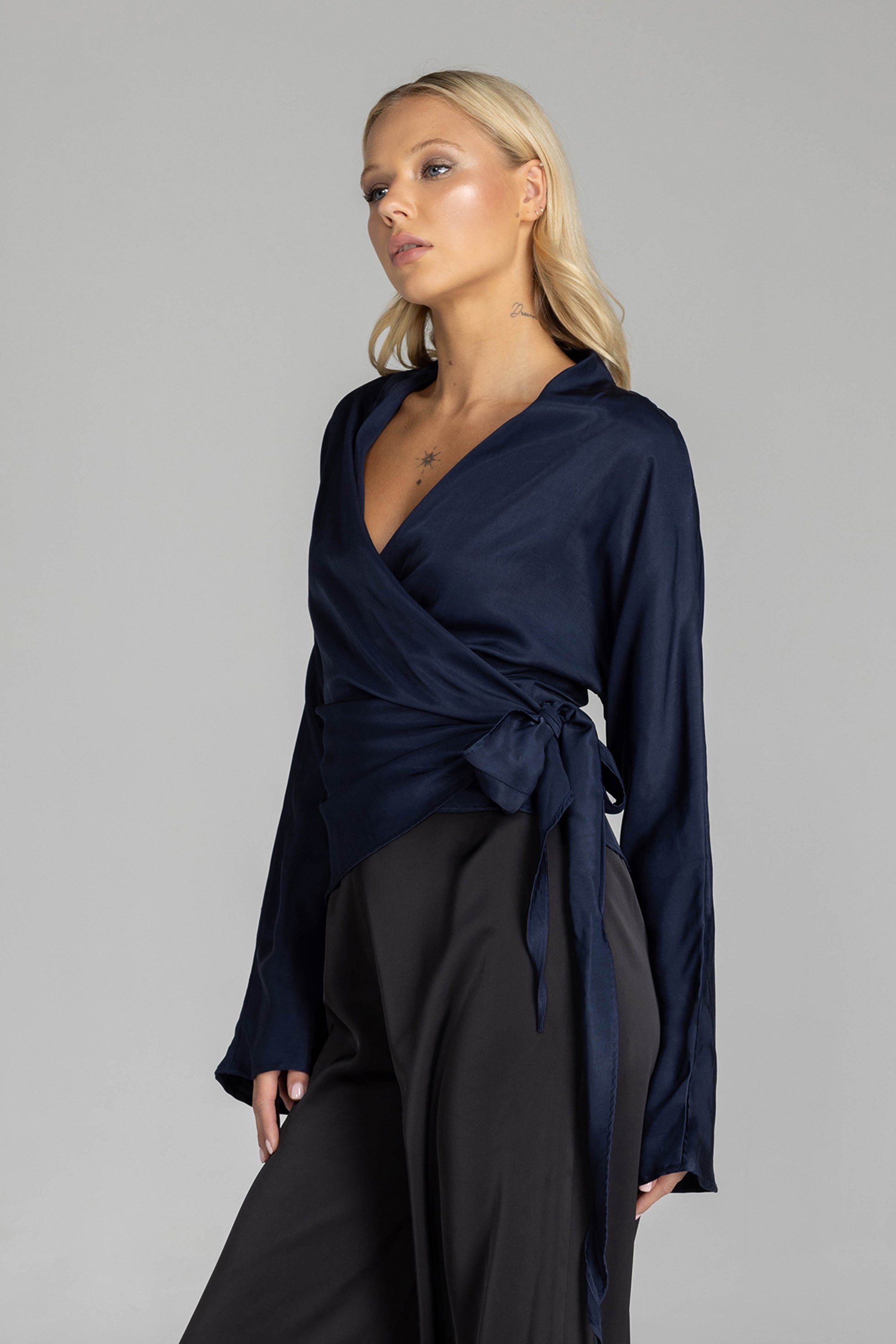 With My Heart Top - Navy