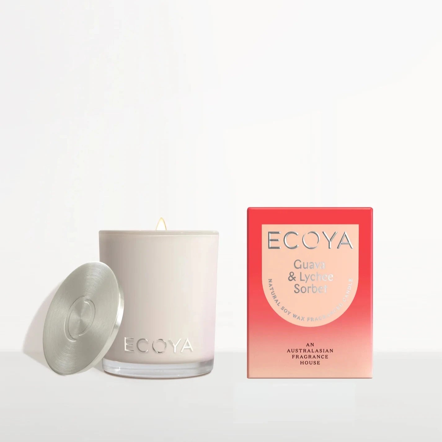 ECOYA - Guava & Lychee Sorbet Mini Madison Candle - 80g Soy Candle