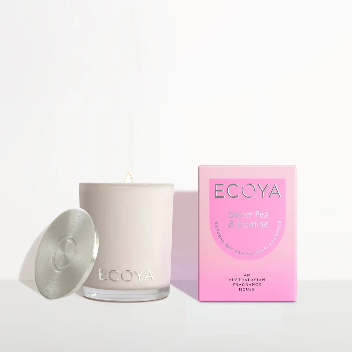 ECOYA - Sweet Pea & Jasmine Mini Madison Candle - 80g Soy Candle