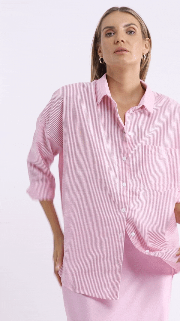 Defiant Shirt - Pink/Ivory Stripe