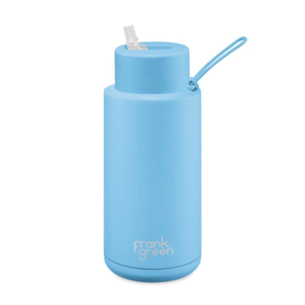 Frank Green - 34oz Reusable Bottle (straw) - Sky Blue