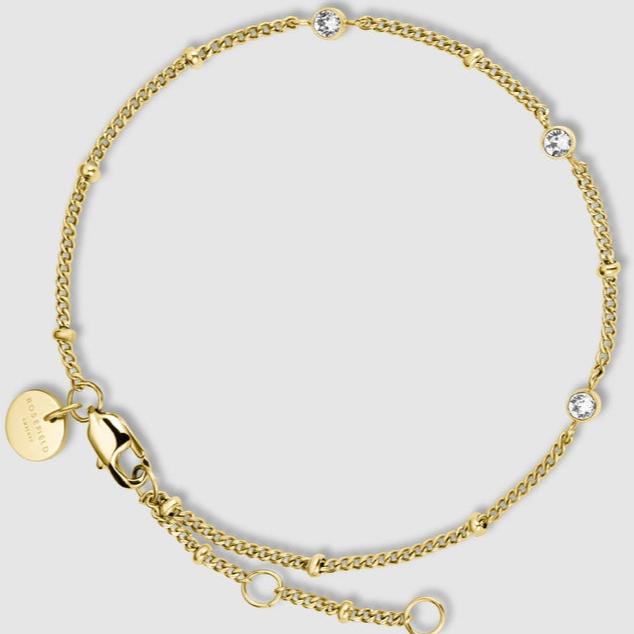 Rosefield Triple Crystal Dot Chain Bracelet - Gold