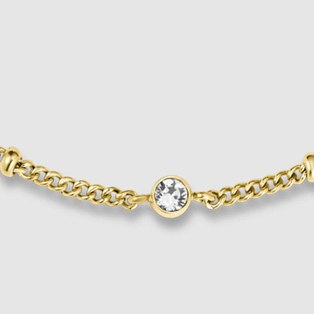 Rosefield Triple Crystal Dot Chain Bracelet - Gold