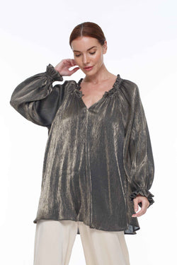 Special Occasion Top - Love Affair Top - BLAK - Metallic Blouse